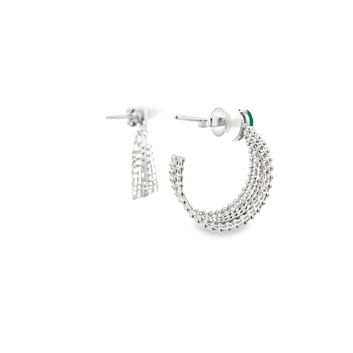 EMERALD BLOOM SILVER EARRINGS