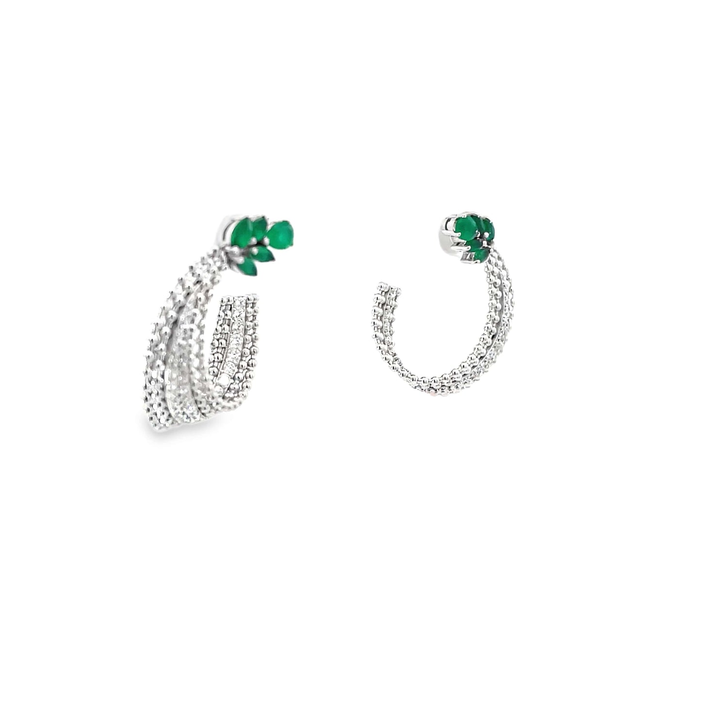 EMERALD BLOOM SILVER EARRINGS