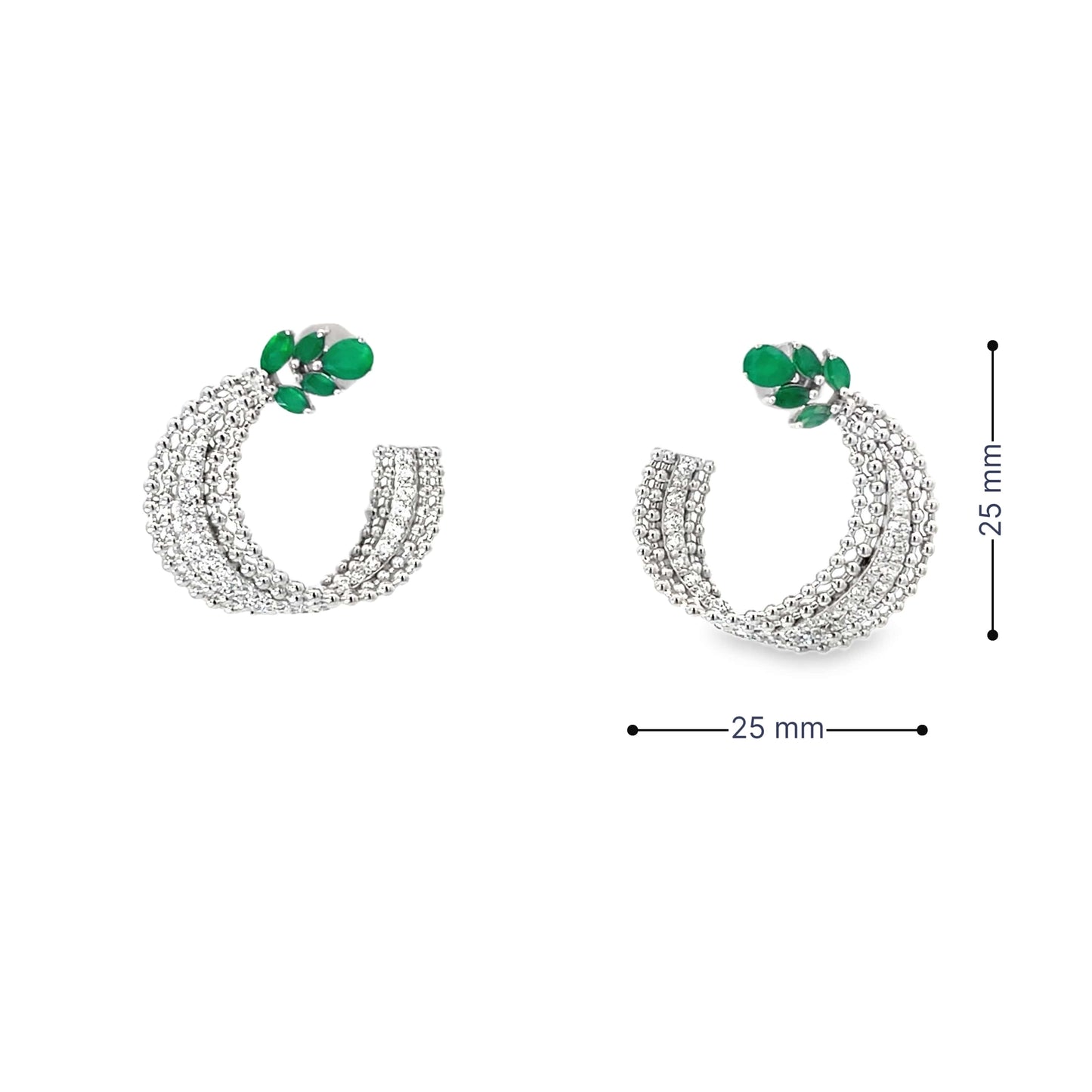 EMERALD BLOOM SILVER EARRINGS