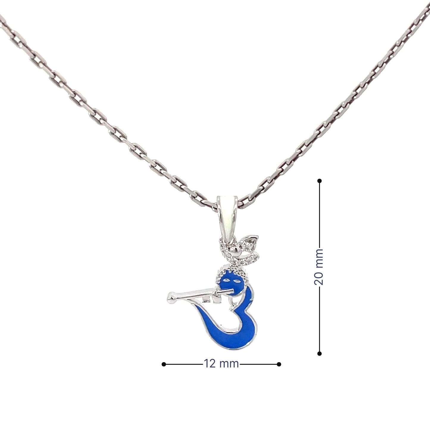 FLUTE OF LOVE OM SILVER PENDANT CHAIN