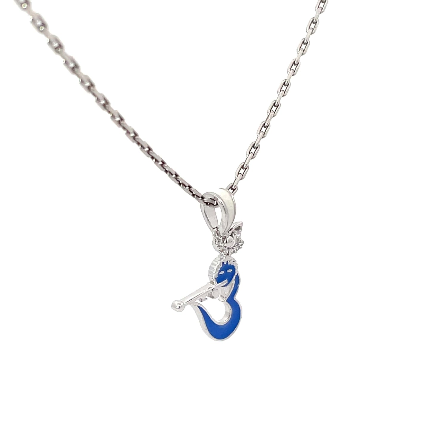FLUTE OF LOVE OM SILVER PENDANT CHAIN
