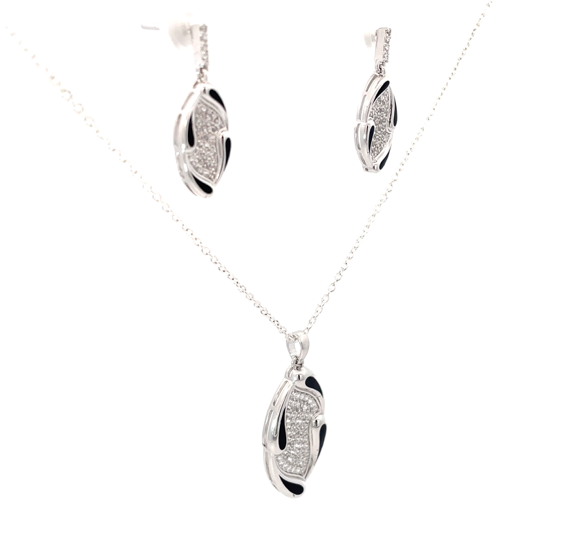 LUXE WAVE SILVER PENDANT SET