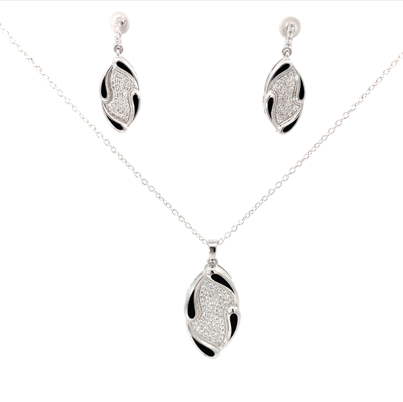 LUXE WAVE SILVER PENDANT SET