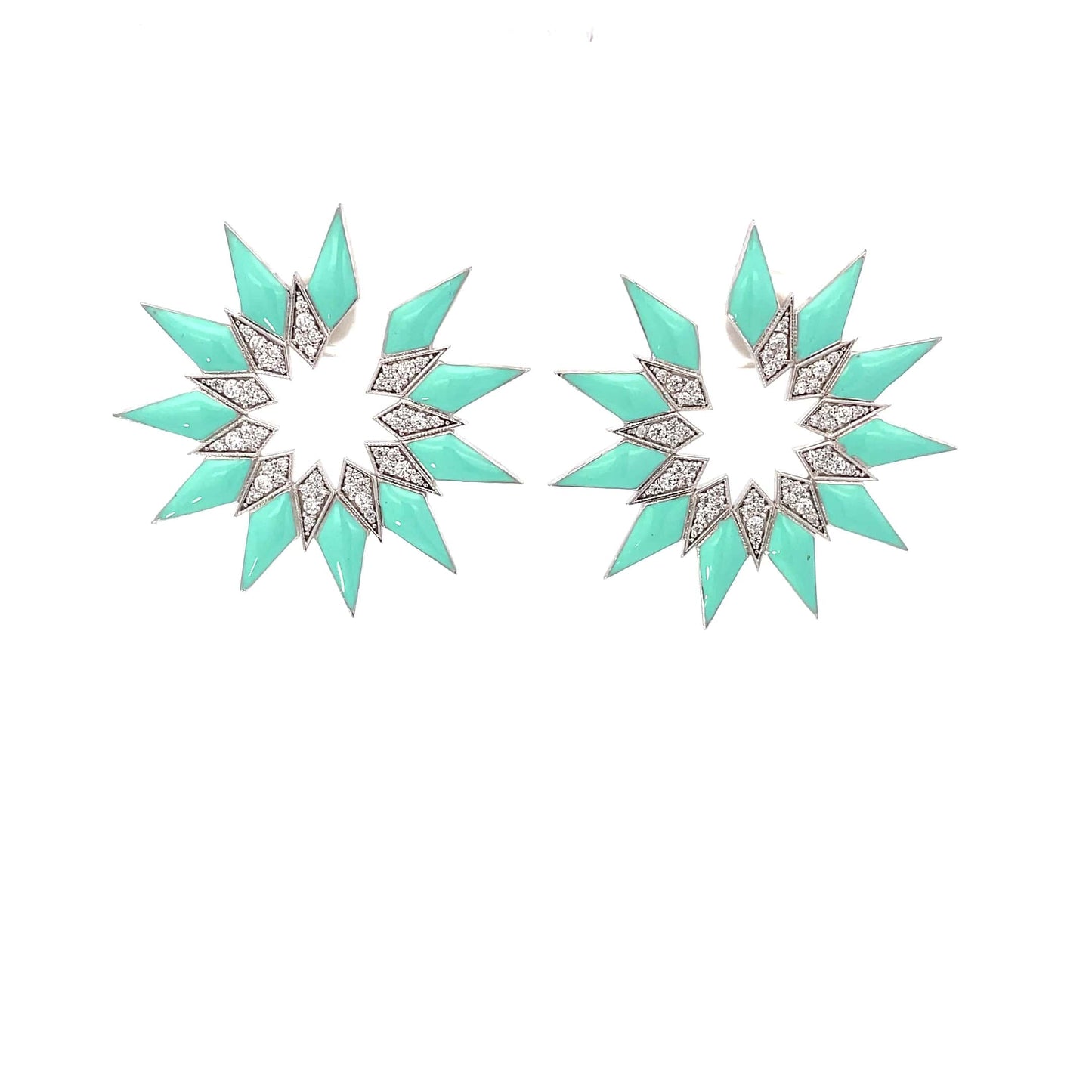 STUNNIG STARBURST SILVER EARRINGS