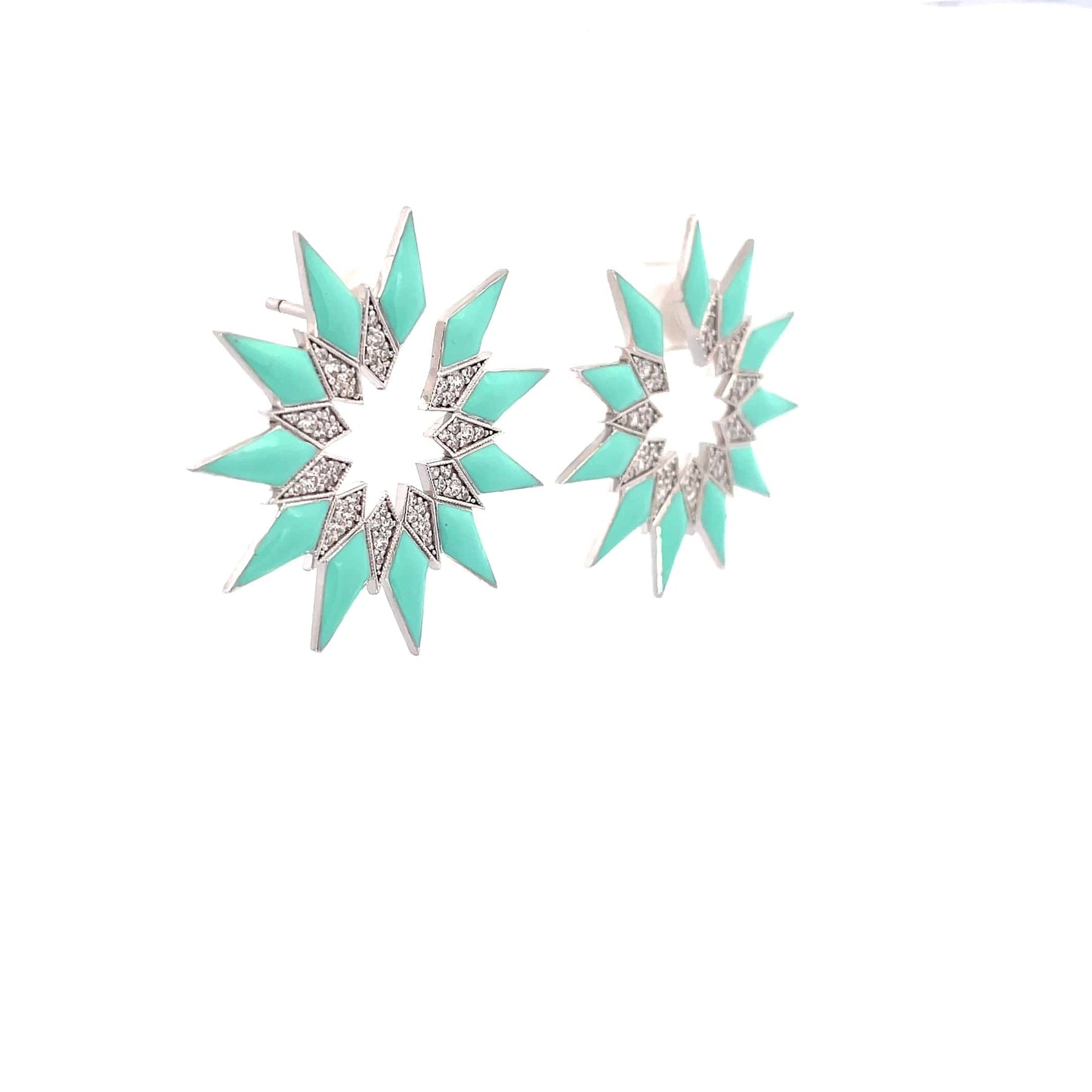 STUNNIG STARBURST SILVER EARRINGS