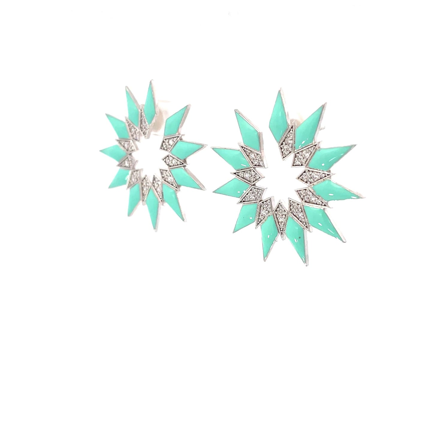 STUNNIG STARBURST SILVER EARRINGS