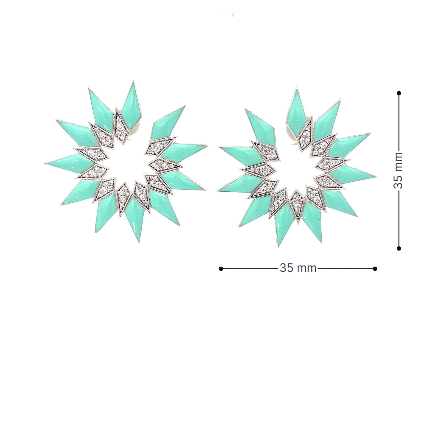 STUNNIG STARBURST SILVER EARRINGS