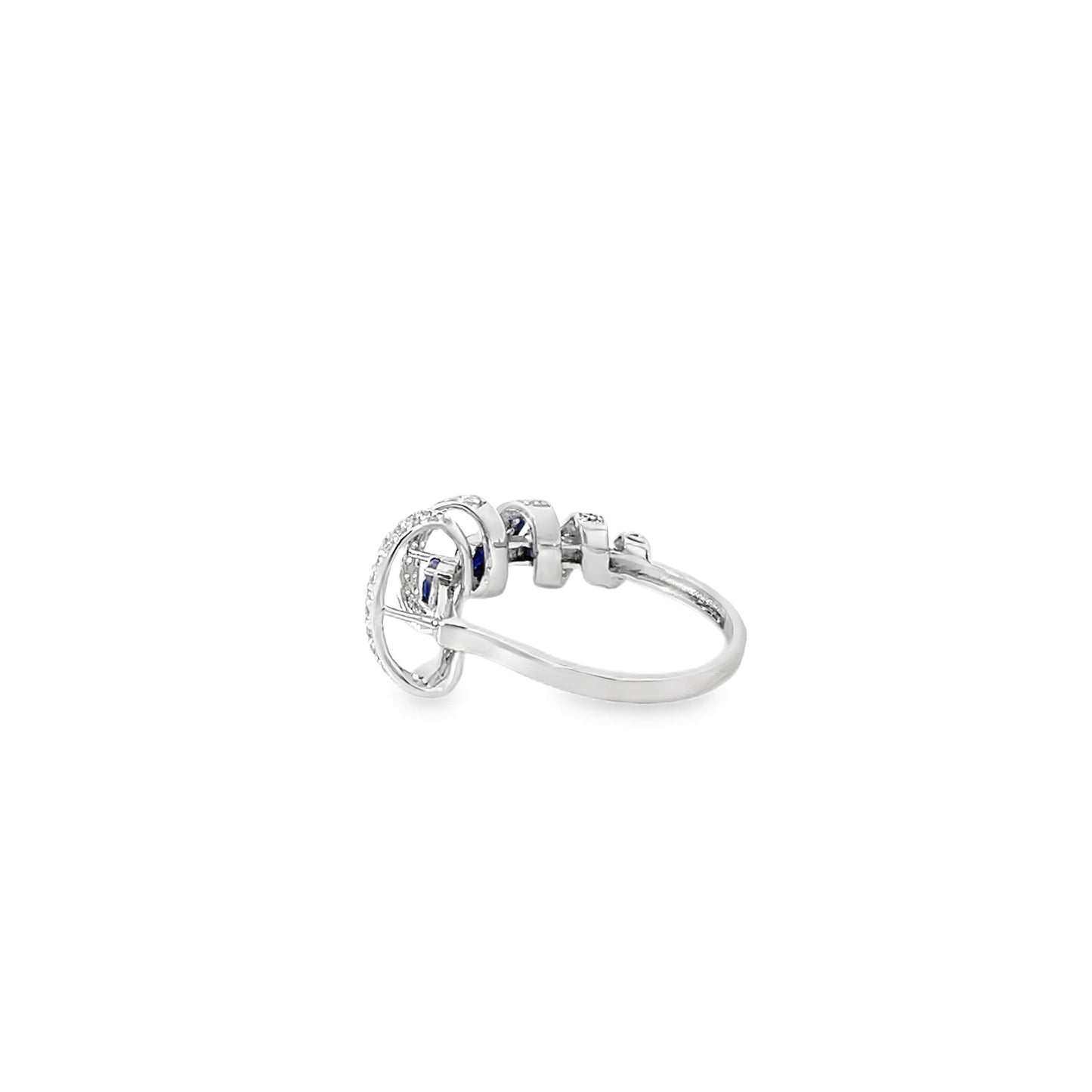 SAPPHIRE SPIRAL SILVER RING