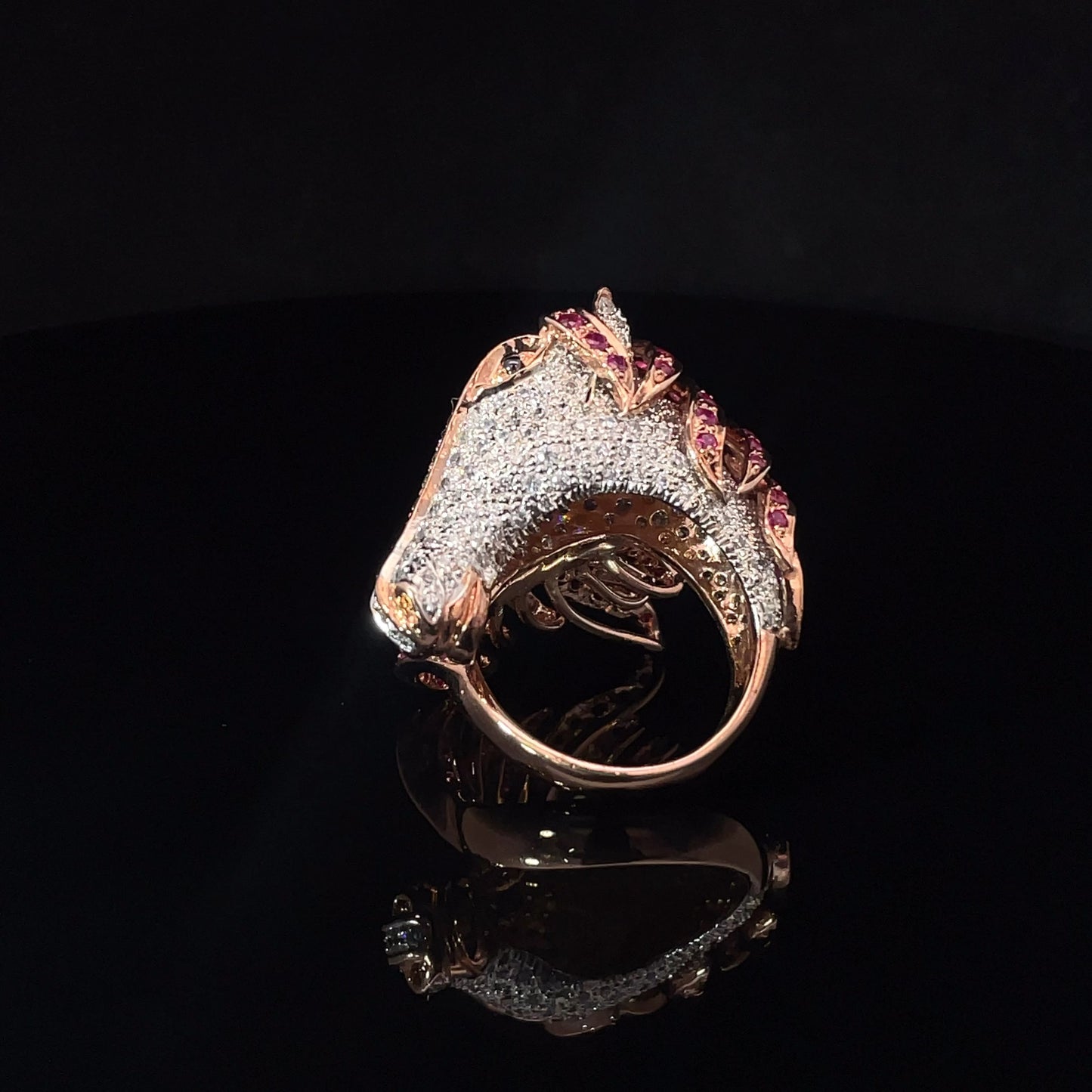 STORM RIDER ROSE HORSE RING