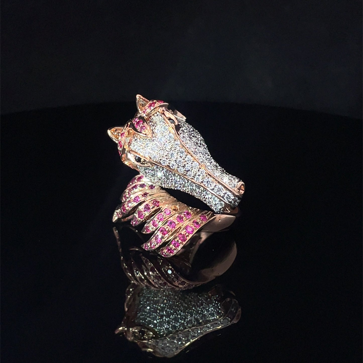 STORM RIDER ROSE HORSE RING