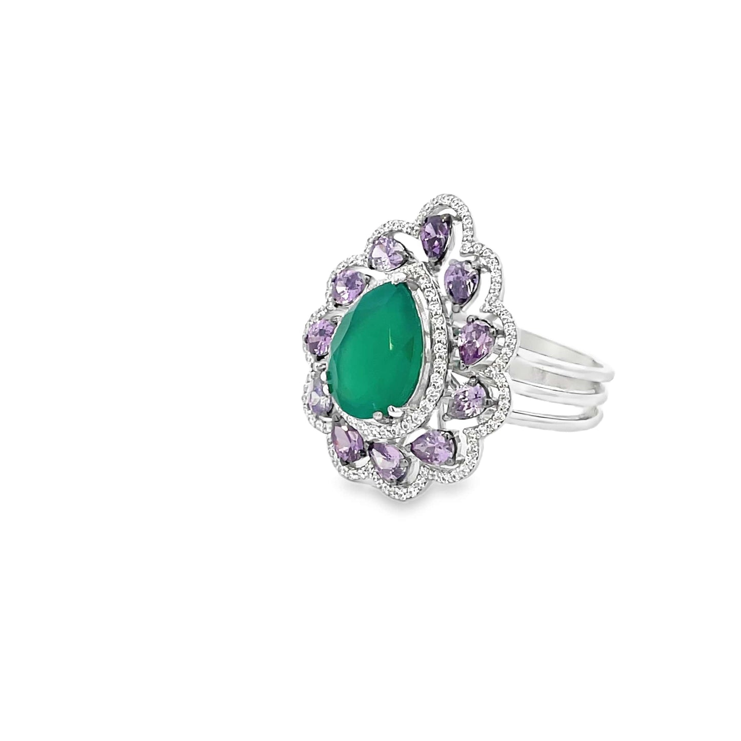 LAVENDER DEW COCKTAIL SILVER RING