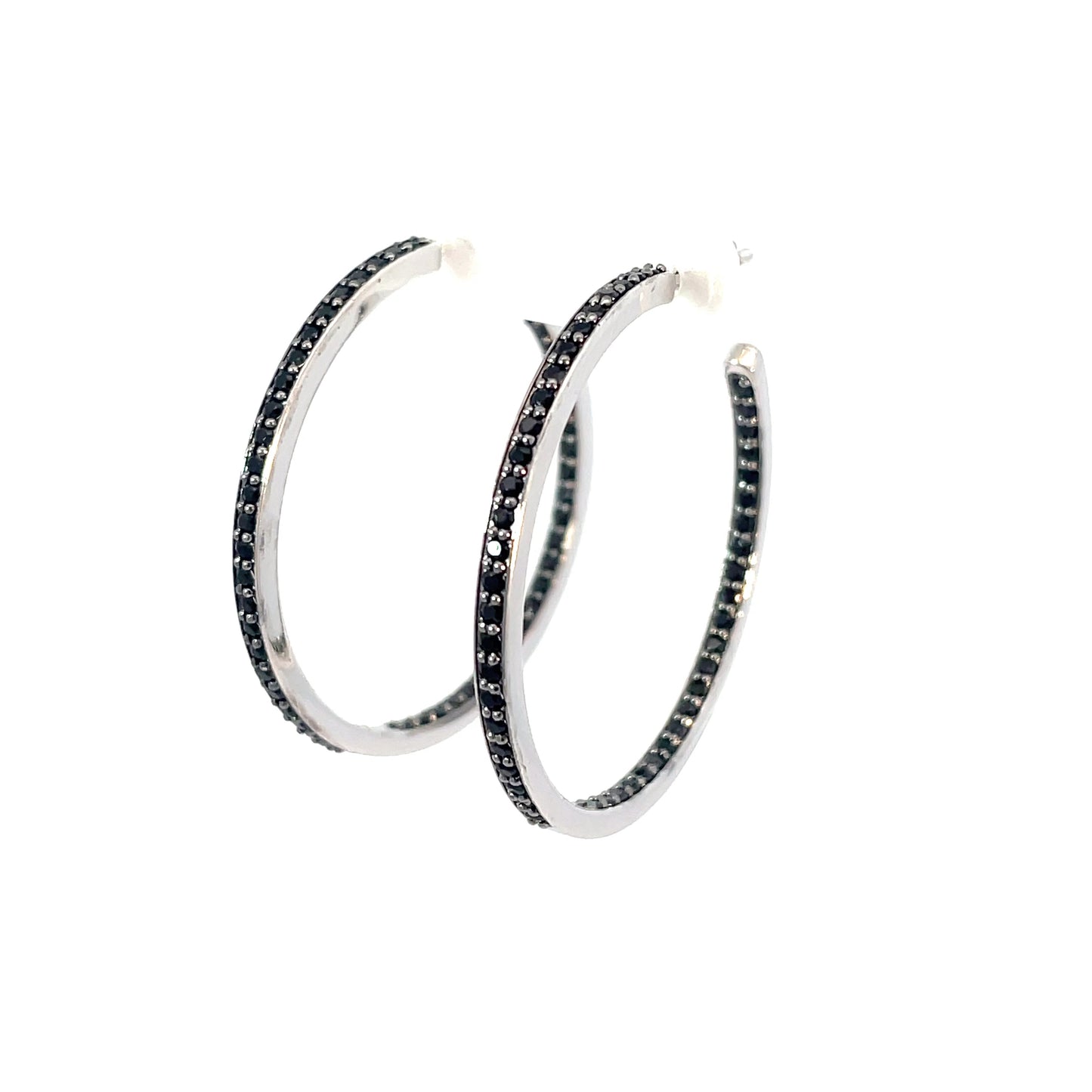 BLACKOUT BLAZE SILVER HOOPS