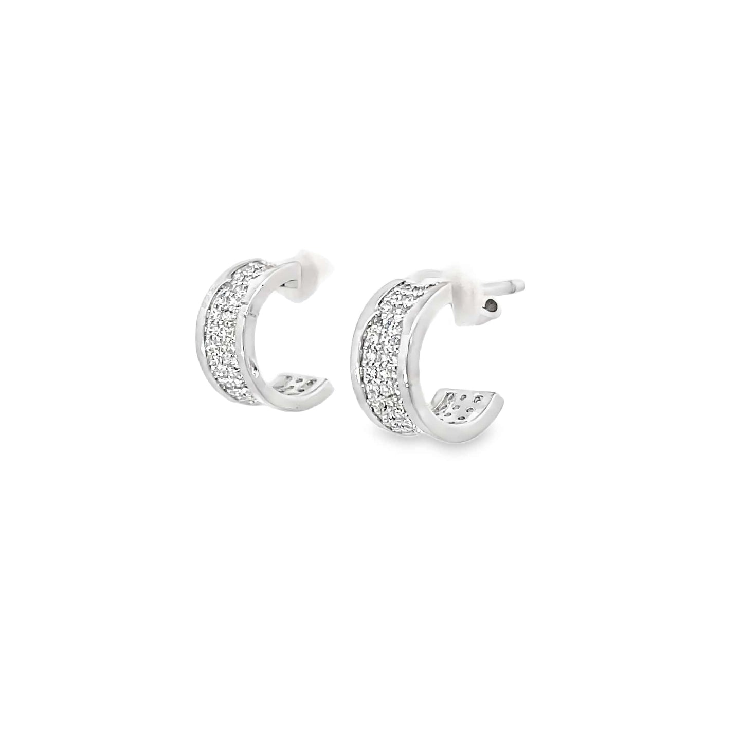 GLIMMER HUG SILVER HOOPS