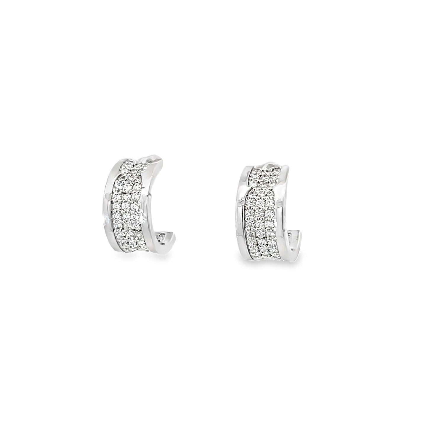 GLIMMER HUG SILVER HOOPS