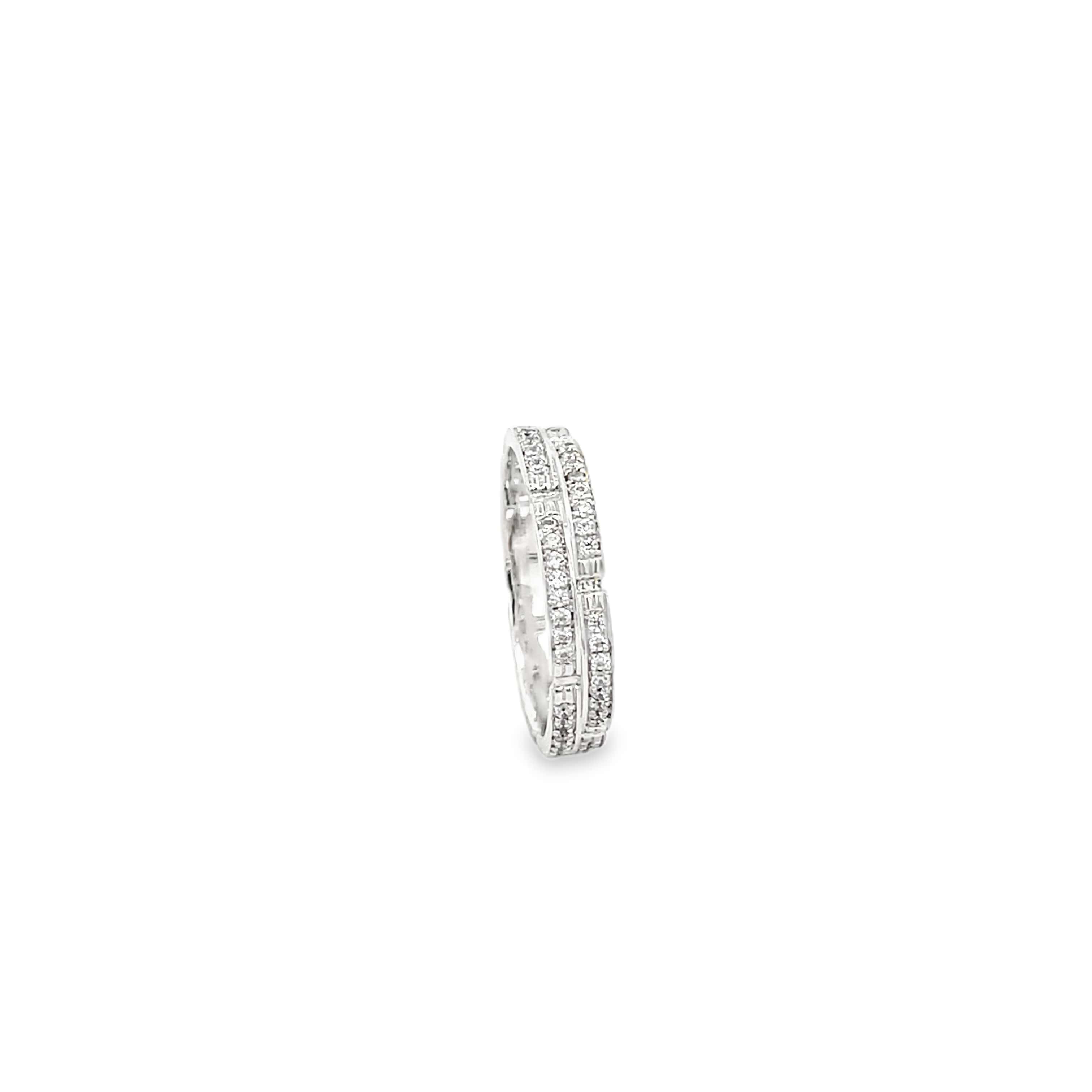 DUAL ELEGANCE DIAMOND SILVER BAND