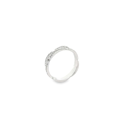 DUAL ELEGANCE DIAMOND SILVER BAND