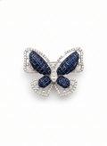 SAPPHIRE FLUTTER SILVER BROOCH