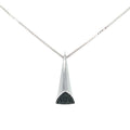 BLACK EDGE TRIANGLE SILVER PENDANT CHAIN
