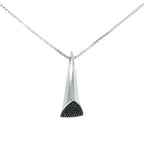 BLACK EDGE TRIANGLE SILVER PENDANT CHAIN