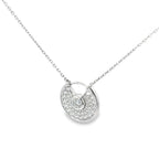GLIMMERING ROUND MEDALLION SILVER PENDANT CHAIN