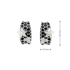 ELEGANT FLORAL SILVER HOOP EARRINGS