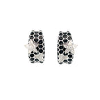 ELEGANT FLORAL SILVER HOOP EARRINGS
