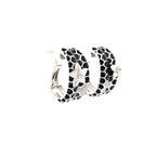 ELEGANT FLORAL SILVER HOOP EARRINGS