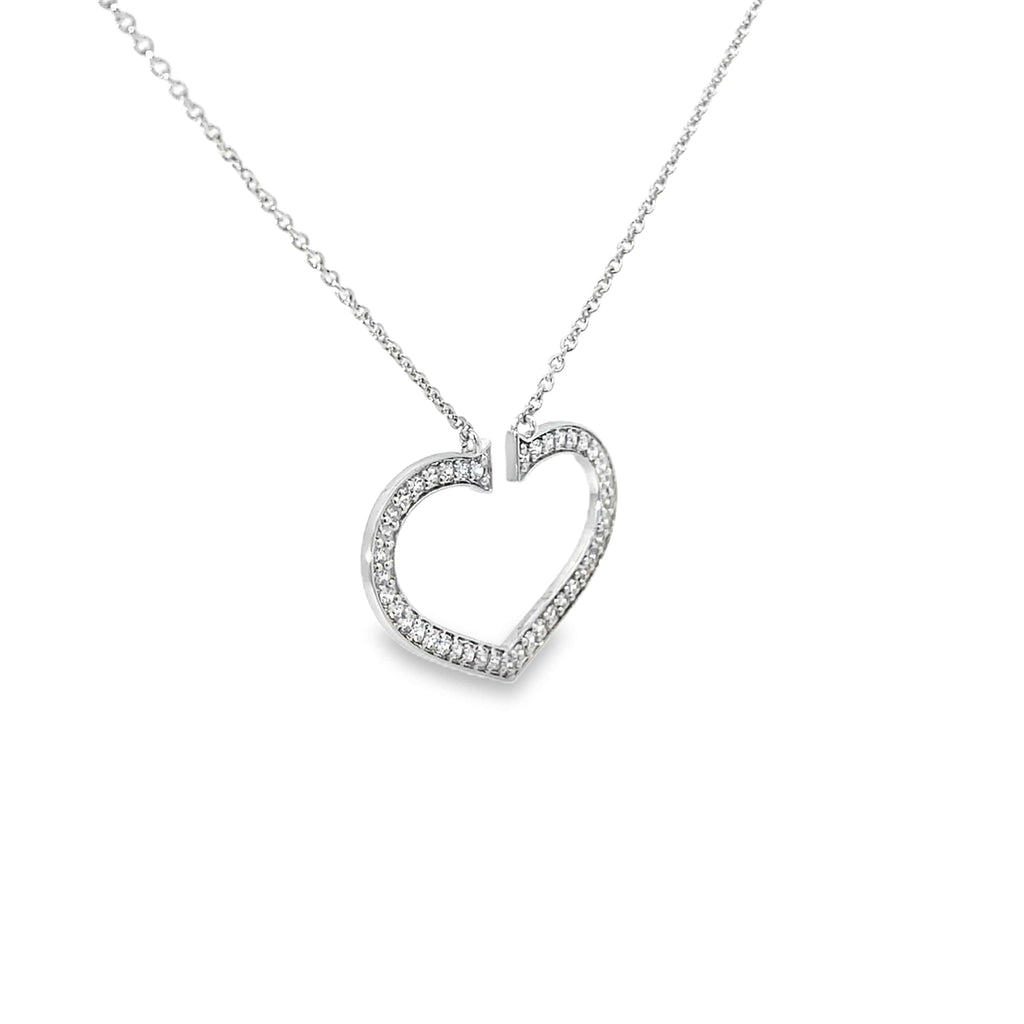 GLAM HEART OUTLINE SILVER NECKLACE