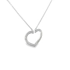 GLAM HEART OUTLINE SILVER NECKLACE