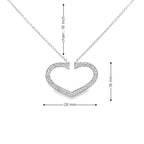GLAM HEART OUTLINE SILVER NECKLACE