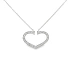 GLAM HEART OUTLINE SILVER NECKLACE