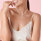 ELEGANT CIRCLE CHARM SILVER PENDANT CHAIN