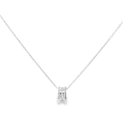 ELEGANT CIRCLE CHARM SILVER PENDANT CHAIN