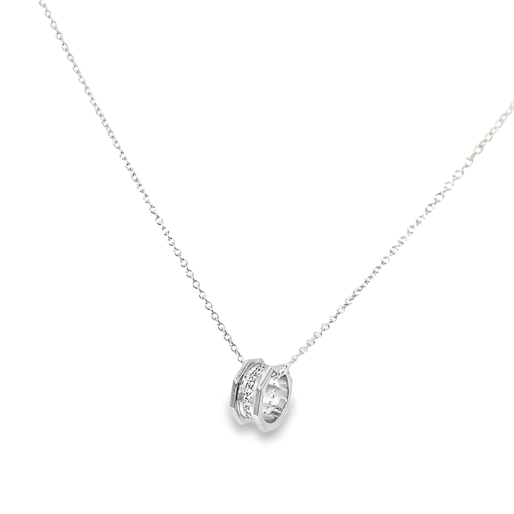 ELEGANT CIRCLE CHARM SILVER PENDANT CHAIN