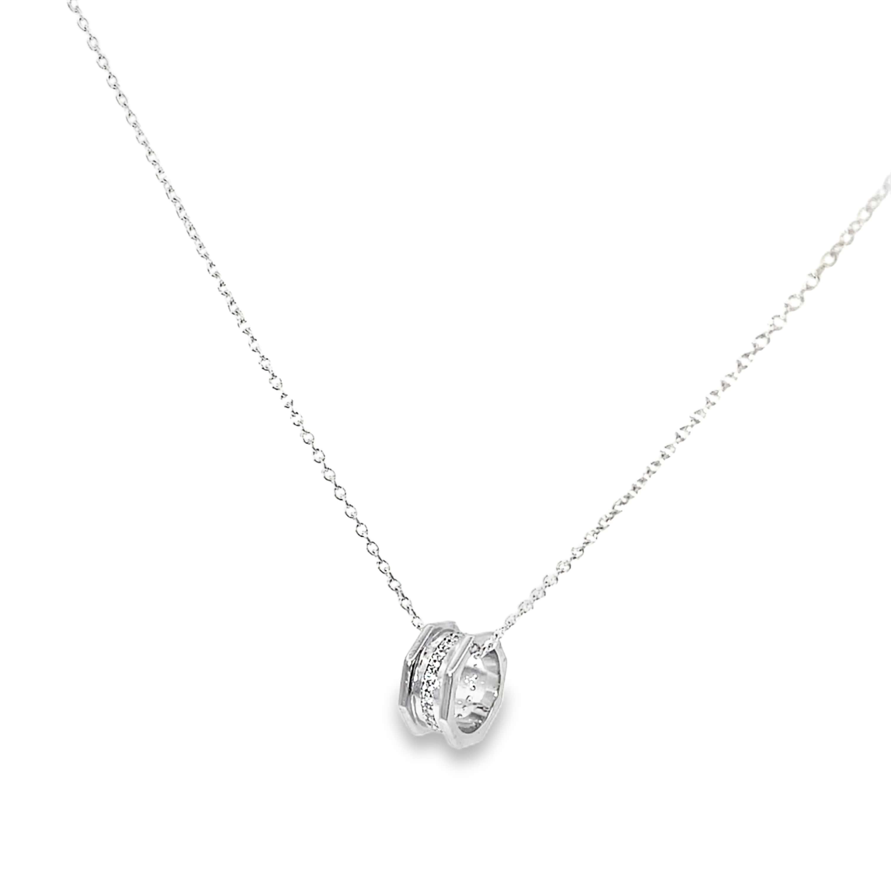 ELEGANT CIRCLE CHARM SILVER PENDANT CHAIN