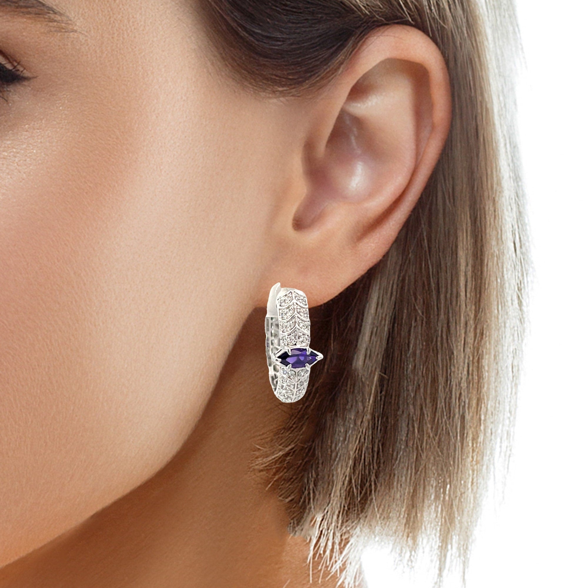 MARQUISE SILVER HOOPS