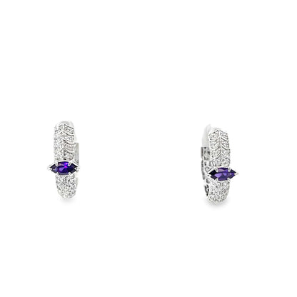 MARQUISE SILVER HOOPS