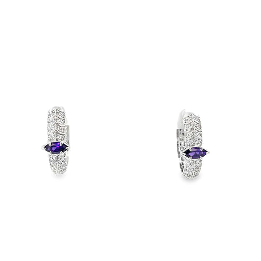 MARQUISE SILVER HOOPS
