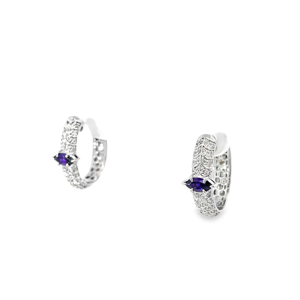 MARQUISE SILVER HOOPS