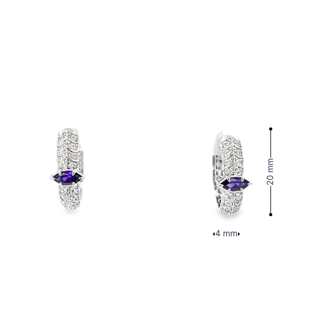 MARQUISE SILVER HOOPS
