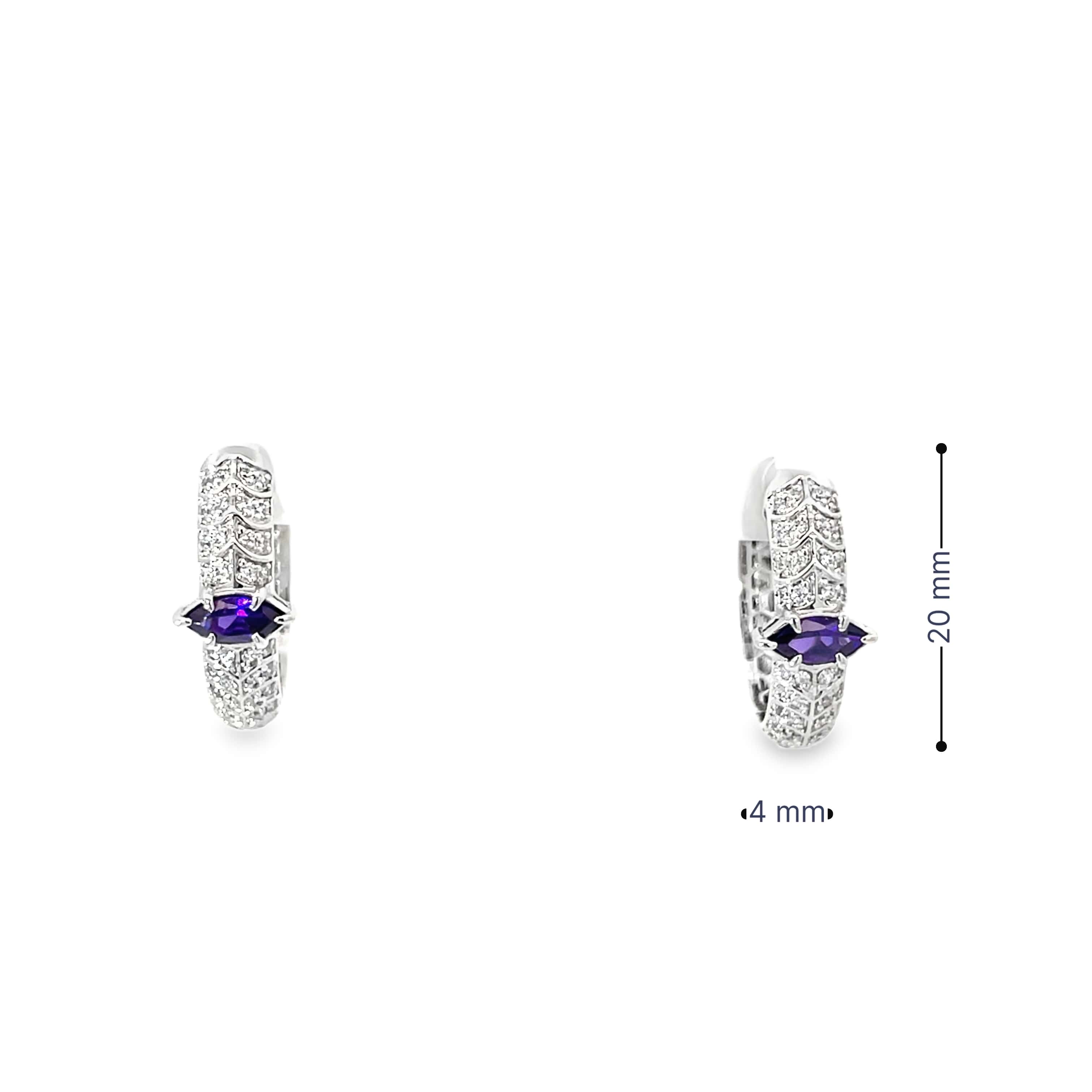 MARQUISE SILVER HOOPS