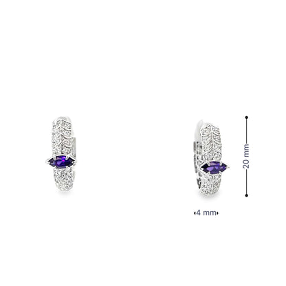 MARQUISE SILVER HOOPS
