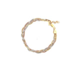 BRAIDED THREE TONE SILVER BRACELETE