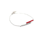 CRIMSON BAR SPARK SILVER BRACELET
