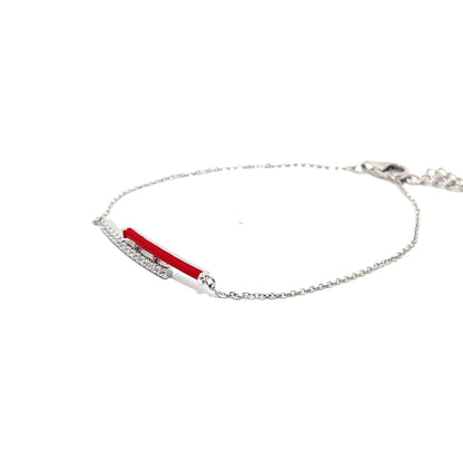 CRIMSON BAR SPARK SILVER BRACELET