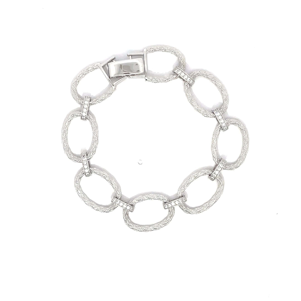 OVAL GLAM LOOP SILVER BRACELET