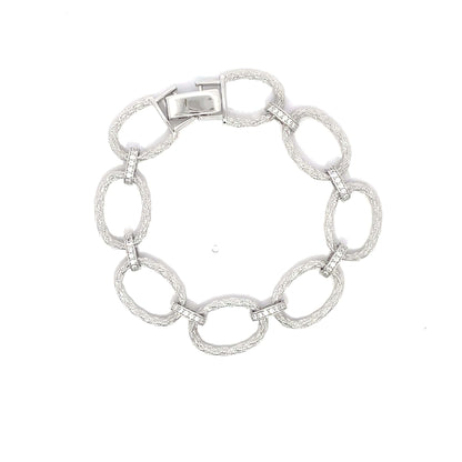 OVAL GLAM LOOP SILVER BRACELET