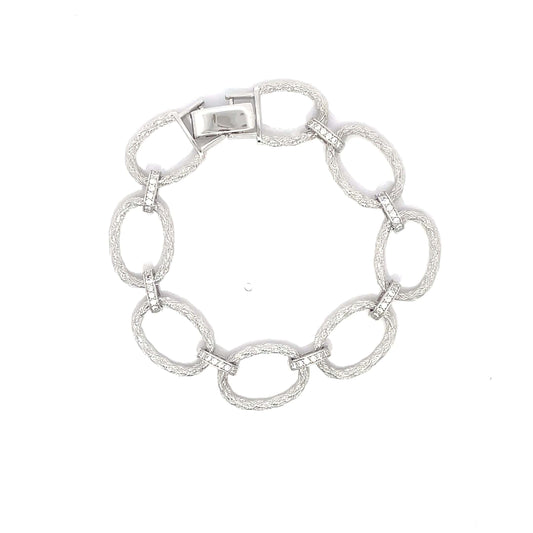 OVAL GLAM LOOP SILVER BRACELET