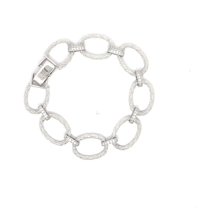 OVAL GLAM LOOP SILVER BRACELET