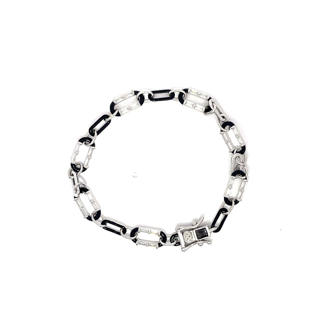 BLACK ICE LINK SILVER BRACELET
